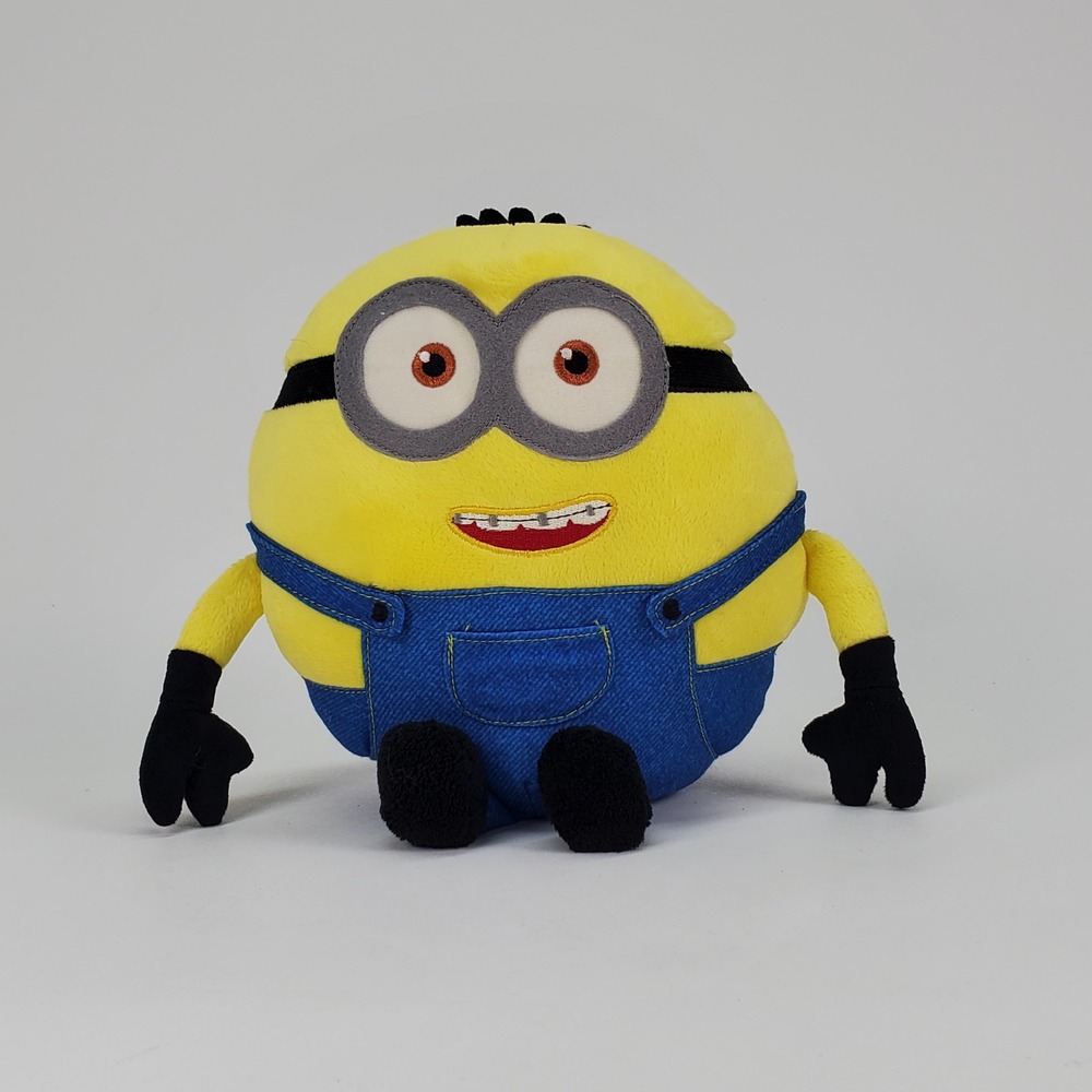 Minions The Rise of Gru Plush Coin Bank Yellow Blue Round‎ Money Box 7 Inch